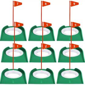Nl-sotiff-956 Sotiff 9 Pack Golf Training Practice Putting Cup And Flag In/outdoor Backyard Fun
