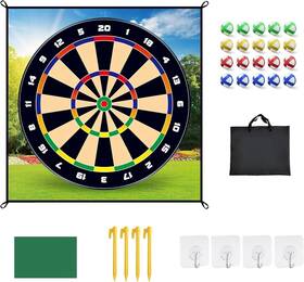 Gen-ds128 Spectra Overseas Golf Chipping Dart Game Mat Set - Indoor Outdoor With 20 Sticky Balls