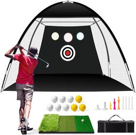 Sports 313050952961 10x7ft Golf Net With Hitting Mat Balls Tees Carry Bag For Backyard Gara