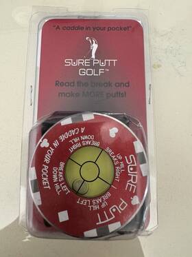 Sure Putt 682131538319 Pro Golf Putting Aid - Red Poker Chip Sure Putt 682131538319 Pro Golf Putting Aid - Red Poker Chip