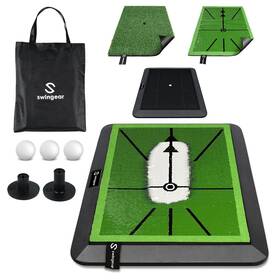 Swingear 860014057304 2 In 1 Golf Hitting Mat - Durable Dual Surface Practice Easy To Use Swi