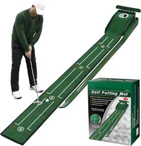 Swingtek 758038219450 Putting Green Mat Indoors Practice With Auto Ball Return - Ideal For Home An