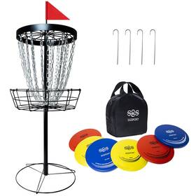 24-ch Tarumg 750238968749 Disc Golf Basket With Discs Portable Target Heavy Duty
