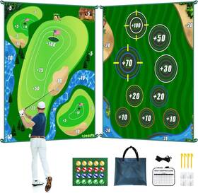 Totosin 313105925919 Golf Chipping Game Mat Double Sided Hitting 6x5 Ft Practice O