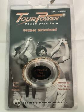 Tour Power 031462612876 Copper Wristband Increased Energy And Pain Relief Small To Medium Bina