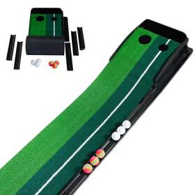 Trademark Innovations 445053113193 Indoor Practice Putting Green Machine With Ball Return