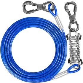 Tresbro B0bpfgygtb 120ft Dog Tie Out Cable With Spring Shock Absorbing Tether For Dogs