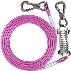 Tresbro B0c69ck649 40 Ft Dog Tie Out Cable With Spring Shock Absorbing Tether Chains For O