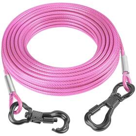 Tresbro B0d1qg8yf7 15ft Reflective Dog Tie-out Cable For Up To 250lbs - Steel Wire Lead