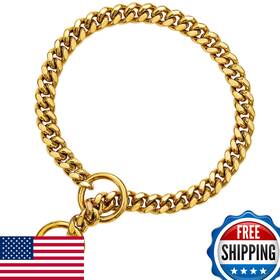 B08nd9qjz7 Txprodogchains 18k Gold 10mm Cuban Link Dog Chain Collar Stainless Steel Medium