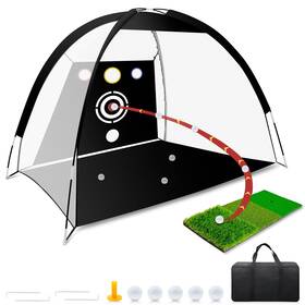 Ushjnv 718653250450 Golf Net - Upgraded 10x7ft Practice With 5 Real Balls Tri-turf Mat And P