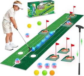 Vatos Vl-7888-46a Golf Putting Set For Kids - Light Up Game Toys With Mat Putt