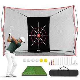 Golf1007 Vbsd 10x7ft Golf Practice Net And Mat Target Cloth 7 Tees 6 - Scratch Dent