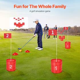 Vevor 197988647386 Backyard Golf Game 6 Hole Portable Outdoor Bucket For Kids And Adults