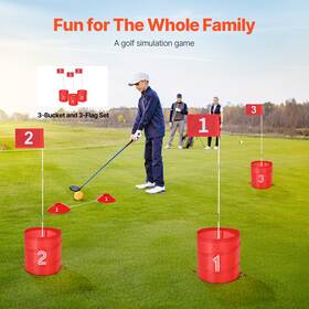Vevor 197988648475 Backyard Golf Game 3 Hole Portable Outdoor Bucket For Kids And Adults