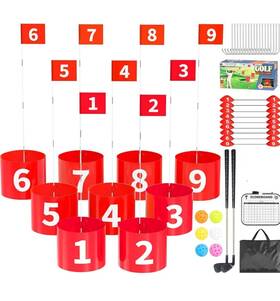 Vipgain 313100887885 9 Hole Golf Game With 2 Clubs Backyard Set For Adults And Family Practice