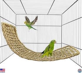 Visit The Hamiledyi Store B07sx8bt6b Natural Seagrass Bird Mat 30 Inch X 7 - Woven Hammock And Climbing Rope For Birds