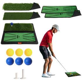 Ps0301013 Vitality Sports Golf Hitting Mat 4 Pcs Dual Turf Practice For Indoor Outdoor Swing