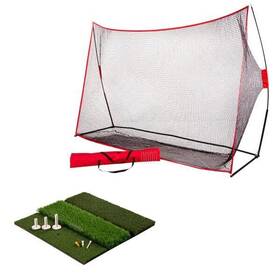 Wakeman 196593413768 Golf Net And 3-level Mat Set - 10x7ft 24x24in With Fairway Rough