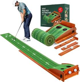 Weeksun 784323189825 Putting Matt For Indoors Green Golf Mat With Ball Return M