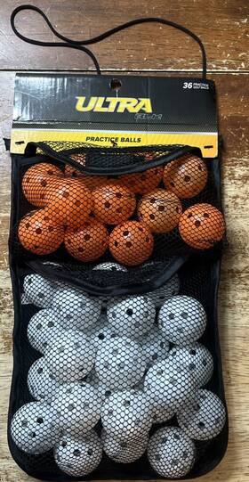 Wilson 022275212025 Uktra Blk Practice Golf 33 Balls With Hanging Bag Orange And White Wilson 022275212025 Uktra Blk Practice Golf 33 Balls With Hanging Bag Orange And White