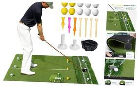 Wovuo 767136758778 Dual Turf Golf Mat Practice Outdoor Indoor 5 X 4 Ft Hitting With