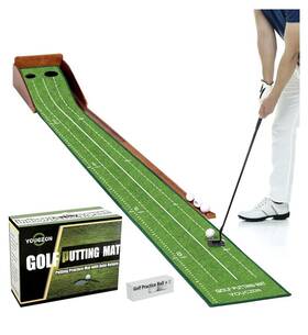 Youczon Yc-088 Putting Green Indoor No Hump Golf Mat With Auto Ball Return - Easy To Fold S