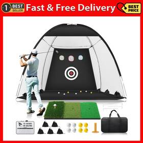 Ywitio 313089825885 Golf Net 10x7ft Practice With Tri-turf Mat All In 1 Home Hi