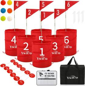 Ywitio 445041438451 Outdoor Golf Chipping Yard Games Game 6-hole With Flag For Adults
