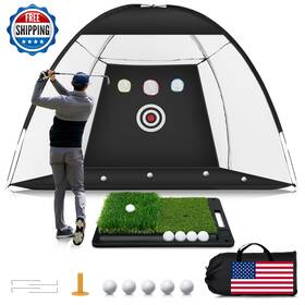 B0ghqgn38f Ywitio Golf Net 10x7ft Hitting Practice With Mat And Target - Indoor/outdoor Training Aid
