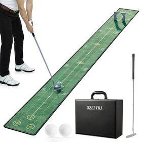 Zeltri Gpg1101 Putting Game Golf Mat With Three-track Indoor Green Set Anti-slip Backing