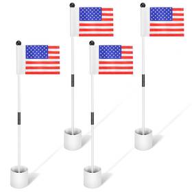 Zembsoyaflag01 Zembsoya 3ft Golf Flagstick Mini Putting Green Flags With Hole Cup For Yard 2 Sec
