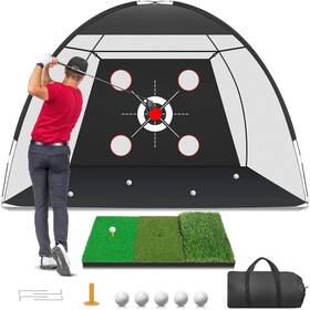 Zensouds 313109037083 Golf Net 10x7ft With Practice Mat Hitting Aid Nets For Backyard Driving C