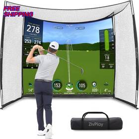 Zpinc 445001561502 Golf Cage Net With Impact Screen 10 X 8 Ft Hitting Side Enclosure