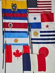 Fifa World Cup Partisipants 12"X 8" Handheld Mini National Flag Stick Lot Of 9. Fixed Price $18.50.