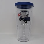 Tervis Tumbler Insulated 24 Oz With Blue Lid Golf Cart Patch Usa Made. Fixed Price $13.00.