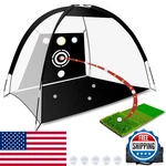 Dikutar Golf Net 10X7FT All-in-one Practice Tri-turf Mat Target 5 Balls. Fixed Price $62.42.