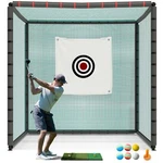 Shopsource Golf Hitting Cage Net, 7X7X7FT Steel Frame For Swing Practice. Fixed Price $254.99.