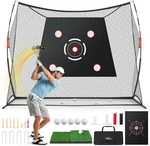 Golf Net, 10 X 7FT Practice With Targets, Portable Hitting Nets For Bac. Fixed Price $197.99.