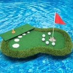 24"X35" Floating Golf Green Pool Chipping Mat Game With Flag And Ball Retriever. Fixed Price $45.99.