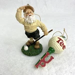 Ornament Lot Of 2 Santa Claus Golfer 4", Tee Up Ball & Christmas. Fixed Price $10.99.