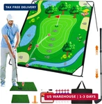 Portable Golf Chipping Game Set- 70"X70" Sticky Mat With Adjustable. Fixed Price $203.11.