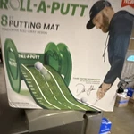 Perfect Practice Roll-a-putt 8 Ft Putting Mat Green/white Portable Ball Return. Fixed Price $60.00.