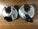 Two 2 New Nos Locks 70 Mm Disc Padlock Duralock 3 Keys Standard Size Stainless. Fixed Price $55.03.