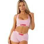 Psd Womens Light Pink Solid Sports Bra And Boy Short Matching Set - Soft, Comfor. Fixed Price $100.95.