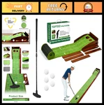 Indoor Outdoor Golf Putting Mat - 9.84FT Training Aid For Home, Office & Backyar. Fixed Price $111.99.