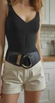 Women Waist Hip Black Stretch Trend Corset Fashion Belt Size Hook Adjustable. Fixed Price $18.95.