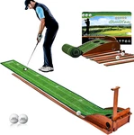 Gimyaa Golf Putting Mat Green Indoor And Outdoor With Auto Ball Return,game Prac. Fixed Price $109.99.