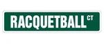 Racquetball Street Sign Metal Plastic Decal Player Court Club. Fixed Price $30.99.