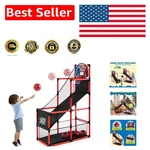 Red Arcade Basketball Game Set For Kids Age 3-12 Fun Indoor Hoop With 4 Balls. Fixed Price $79.99.